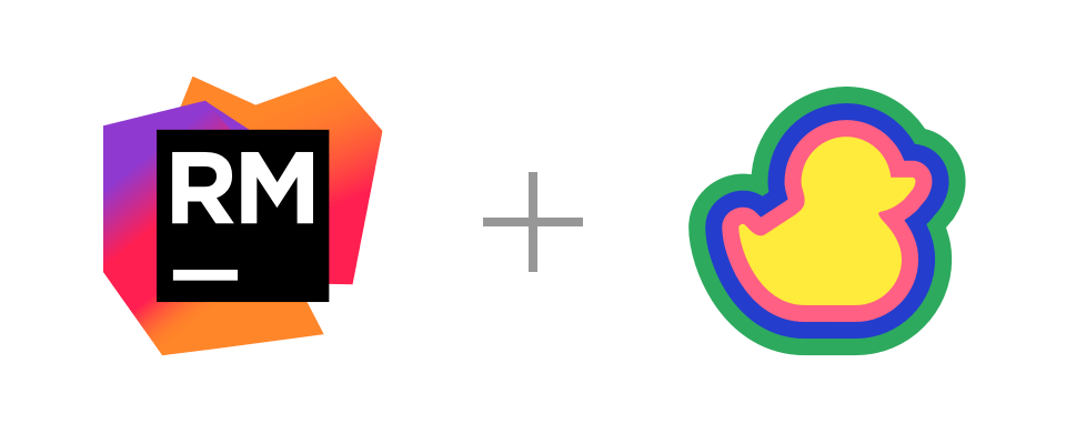 RubyMine and Duckly logos