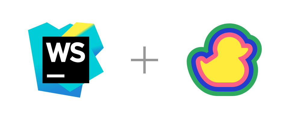 WebStorm and Duckly logos